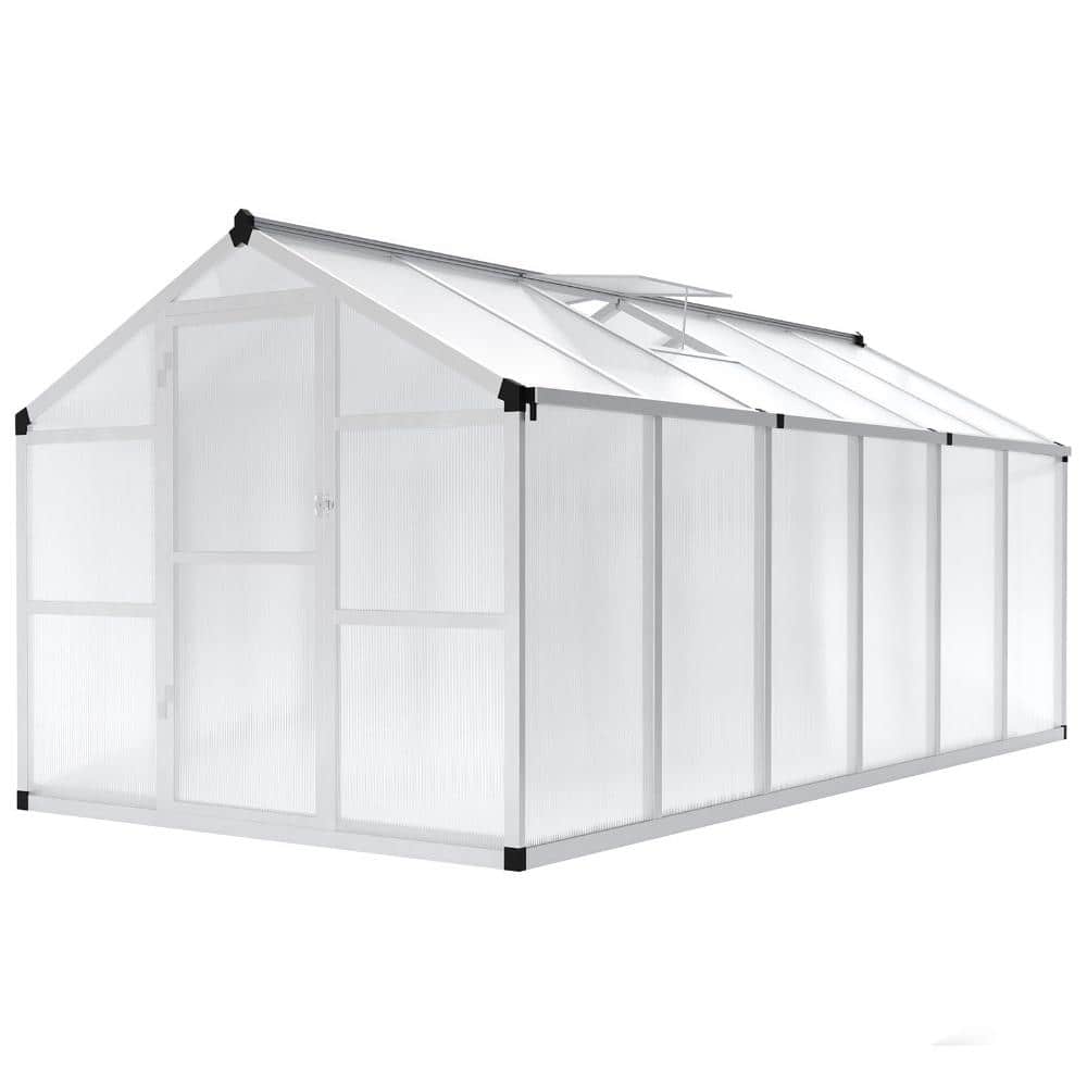 Polycarbonate Greenhouse 8x12 FT Heavy Duty Aluminum Frame Walk-In Lockable Door, White price history on PriceWatchPro