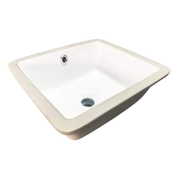 Linna 14 in. x 12.6 in. Undermount Bathroom Sink in White Ceramic