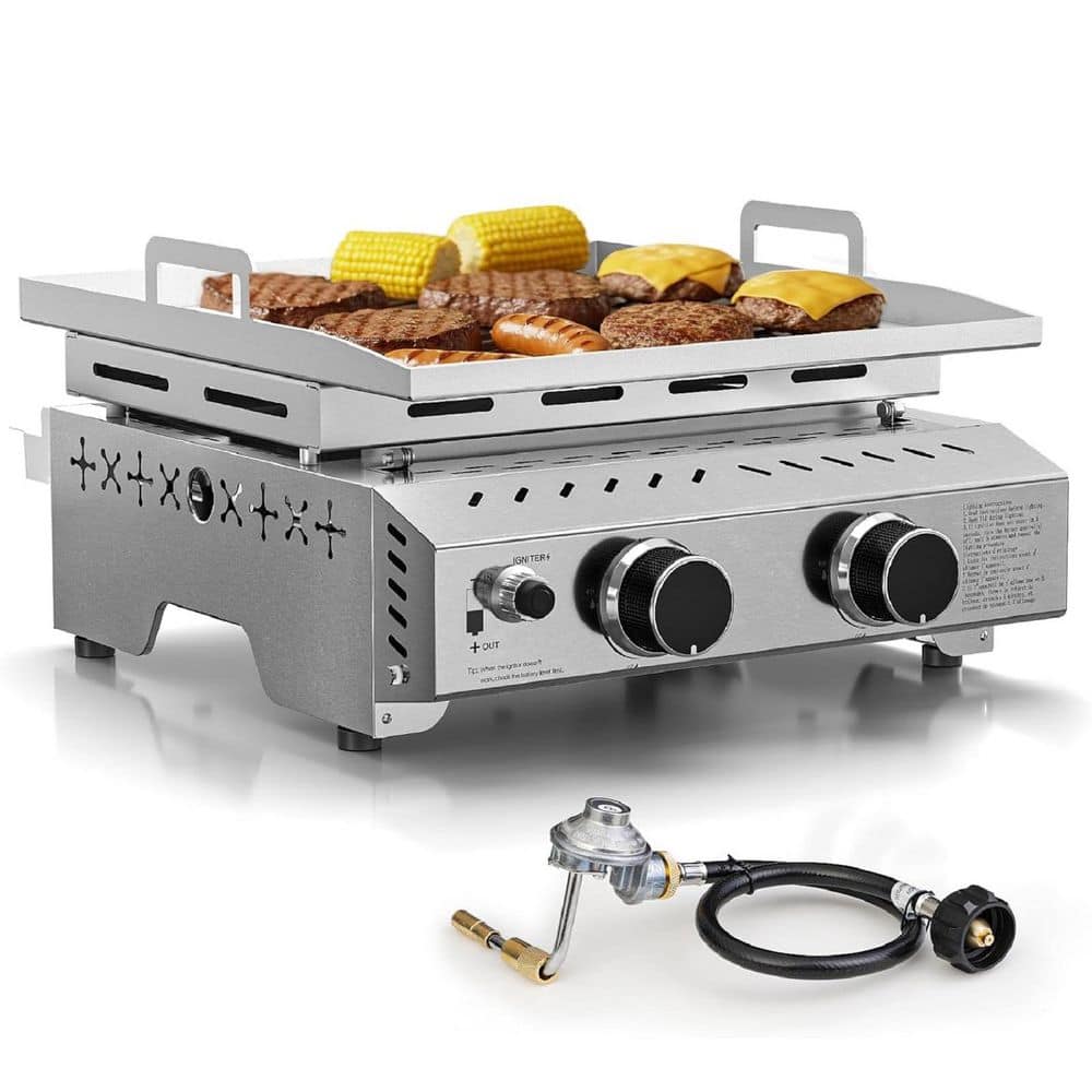 2-Burner Portable Propane Tabletop Grill in Stainless Steel price history on PriceWatchPro