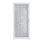 Naples 36 in. x 80 in. White Full View Wrought Iron Security Storm Door with Reversible Hinging
