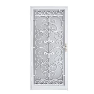 Naples 32 in. x 80 in. Universal/Reversible Hinging White Steel Full View Storm Security Door