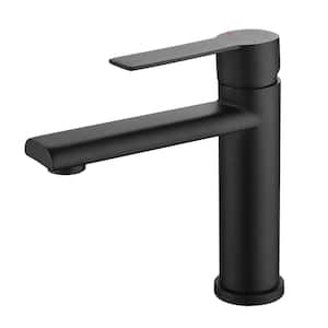 Amii Single Handle Single-Hole 5.51 in. Spout Reach Bathroom Faucet in Matte Black