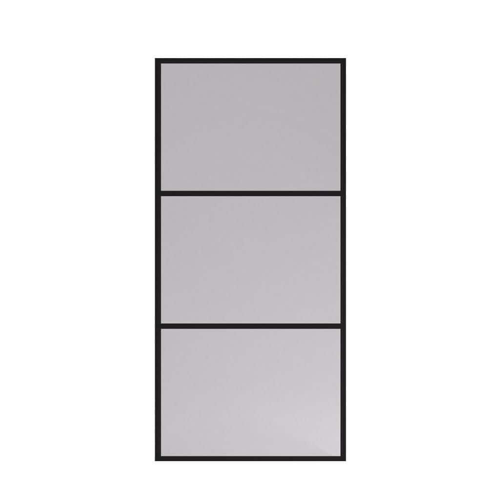 Vista 34 in. W x 72 in. H Fixed Framed Shower Door in Matte Black Finish with Patterned Glass price history on PriceWatchPro