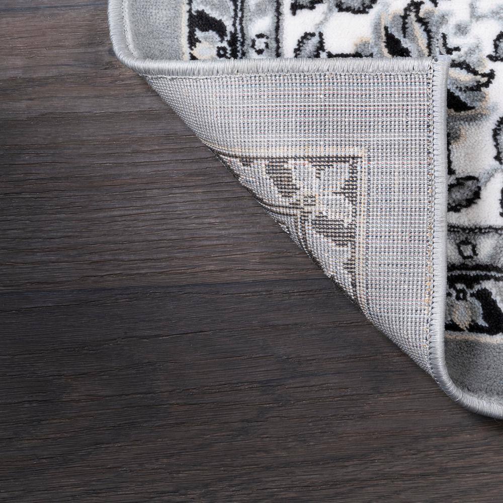 Modern Persian Medallion 4' x 6' Easy-Care Area Rug, Gray/Ivory