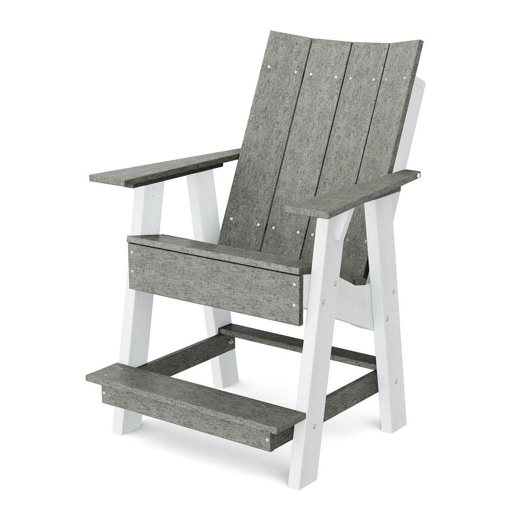 Contemporary Dark Gray and White Plastic Outdoor High Adirondack Chair price history on PriceWatchPro