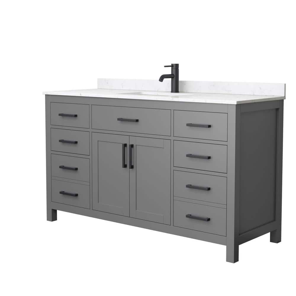 Beckett 60'' Dark Gray Bathroom Vanity with Marble Top
