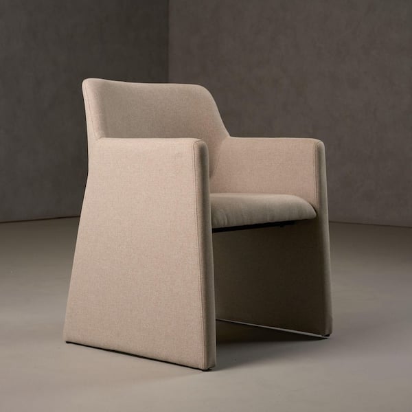 Modrest Lasara Modern Beige Fabric Arm Chair