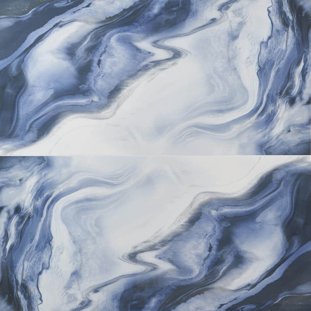 Augusta Blue Polished Porcelain Large Format Rectangular Tile