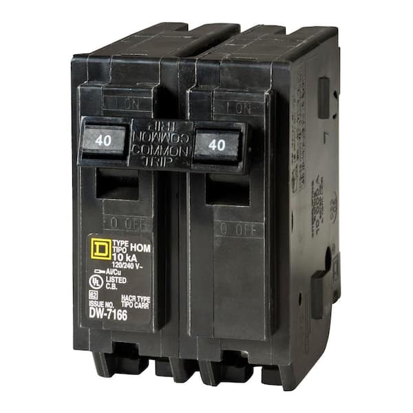 Square D Homeline 40 Amp 2-Pole Circuit Breaker (3-Pack)