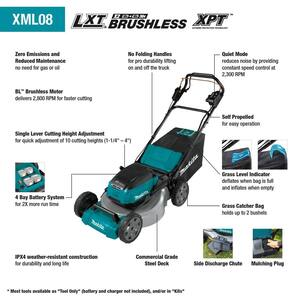 21 in. 18-Volt X2 (36V) LXT Lithium-Ion Cordless Walk Behind Self Propelled Lawn Mower, Tool Only