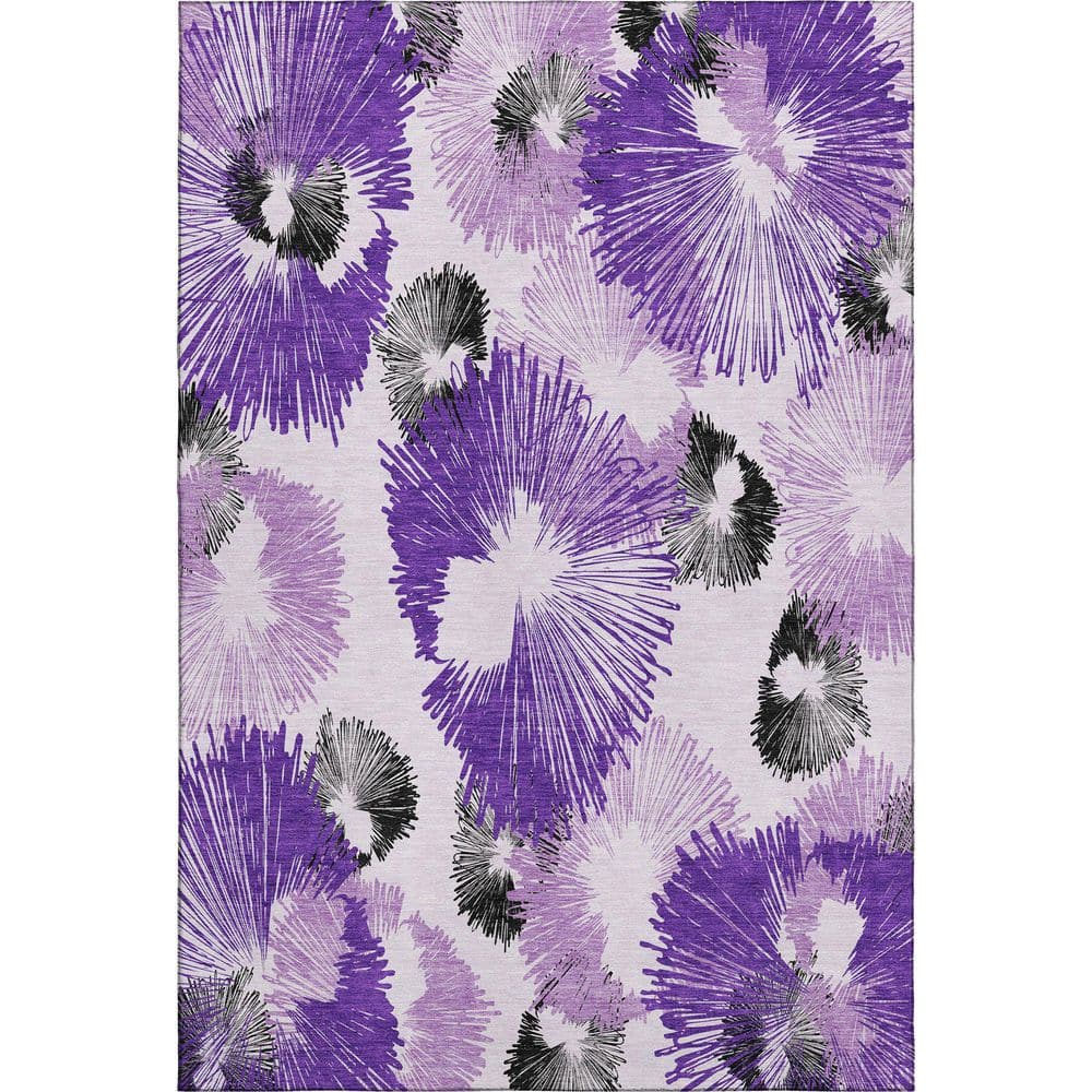 Mayfield Premium Machine Washable Abstract AMF2132 Purple 8 ft. x 10 ft. Area Rug price history on PriceWatchPro