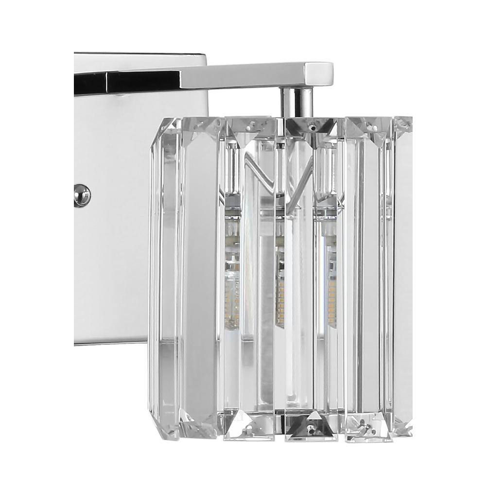 Coco Prism 6.75" Chrome and Clear Glass Glam Vanity LED Light