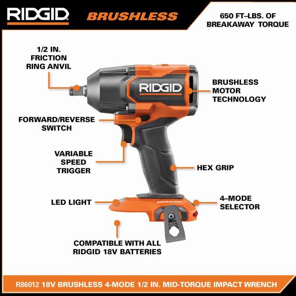 RIDGID 18V Brushless Cordless 4-1/2 in. Paddle Switch Angle Grinder (Tool  Only) R86047B - The Home Depot