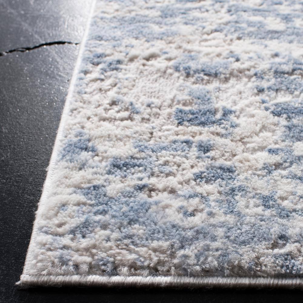 Amelia Grey and Blue Synthetic Runner Rug - 2'2" x 14'