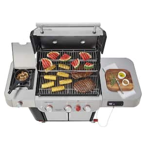 Genesis Smart SX-335 3-Burner Natural Gas Grill in Stainless Steel with Side Burner