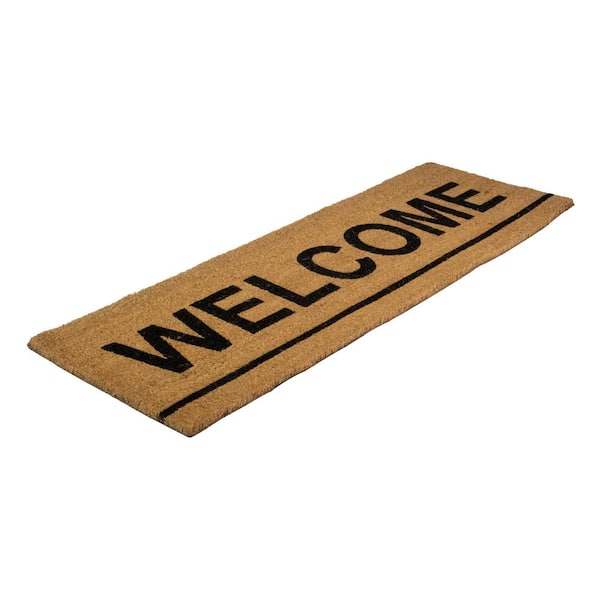 Natural Coir Doormat, Welcome Mats for Front Door, Outdoor Entry (16x29 In)