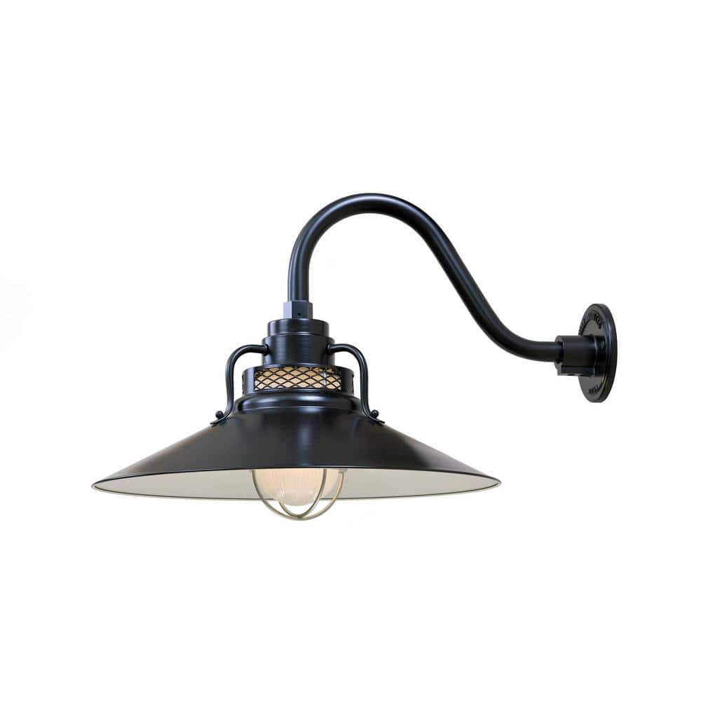 R Series 18 in. 1-Light Satin Black Railroad Shade price history on PriceWatchPro