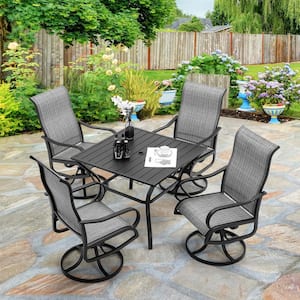 Patio Padded Swivel Chairs (Set of 4)