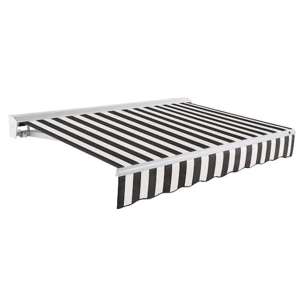 AWNTECH 18 ft. Destin Manual Retractable Awning with Hood (120 in. Projection) in Black/White