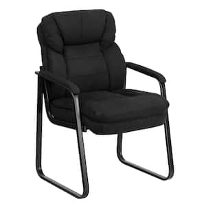 Fabric Cushioned Executive Side Chair in Black