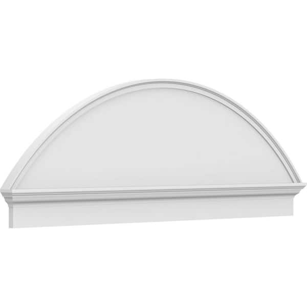 Ekena Millwork 68 in. W x 23-7/8 in. H x 2-3/4 in. P Segment Arch Smooth Signature Urethane Combination Pediment, Primed Tan