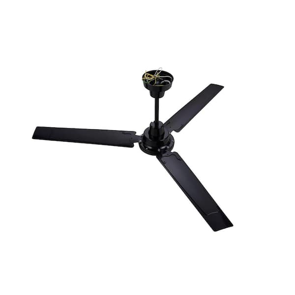 55 In Industrial Black Downrod Ceiling, Industrial Ceiling Fans Home Depot