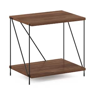Besi 16.54 in. W Walnut Cove Industrial Side Table with Metal Frame Bookcase