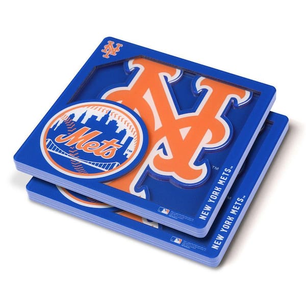 MLB New York Mets 3D Logo Series Multi-Colored Coasters