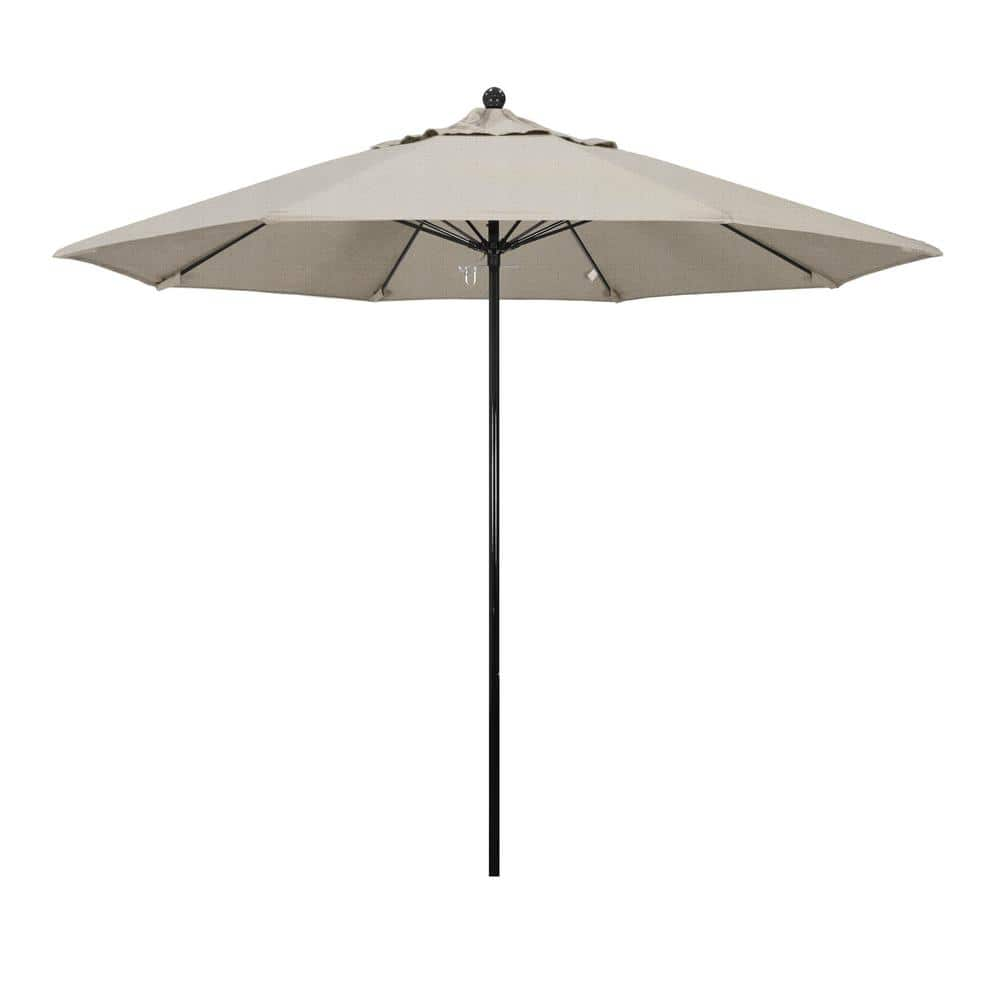 California Umbrella 9 ft. Black Fiberglass Commercial Market Patio ...