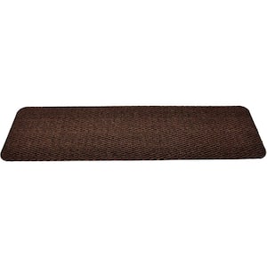 Indoor Premium Brown-Black 9 in. x 32 in. PVC Backing Stair Tread Cover (Set of 13)