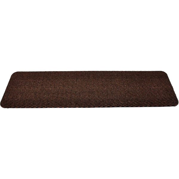 RugStylesOnline Indoor Premium Brown-Black 9 in. x 32 in. PVC Backing Stair Tread Cover (Set of 13)