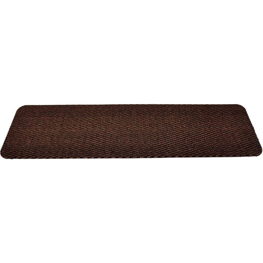 Brown Vinyl Stair Tread – 9x24 Inch, Slip-Resistant, Indoor Use (Sold Individually)