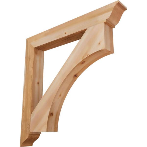 Ekena Millwork 5.5 in. x 48 in. x 48 in. Western Red Cedar Westlake Traditional Smooth Bracket