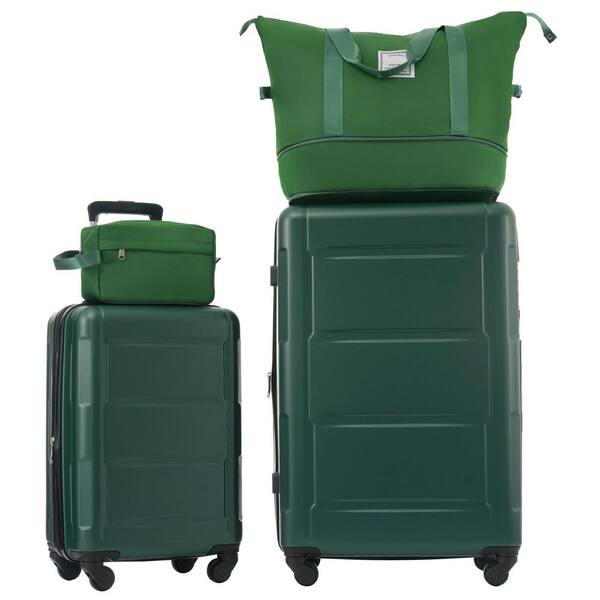 Merax 4-Piece Green Expandable ABS Hardshell Spinner 20 in. 28 in