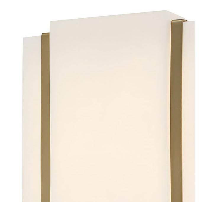 Soft Brass Dimmable LED Wall Sconce with White Faux Alabaster Shade