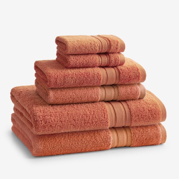 The Company Store Company Cotton 6-Piece Burnt Orange Turkish Cotton Bath Towel Set