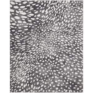 Natori Serengeti Charcoal Spotted 5 ft. 6 in. x 7 ft. 6 in. Animal Print Area Rug