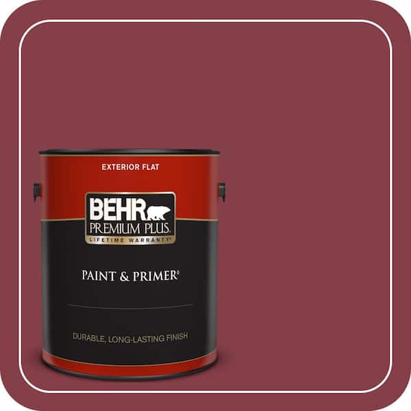 BEHR PREMIUM PLUS 1 gal. #S-H-120 Antique Ruby Flat Exterior Paint & Primer