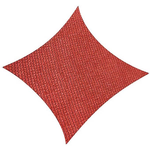 Unbranded 12 ft. x 12 ft. 185 GSM Red Right Square Sun Shade Sail Canopy, Outdoor Patio and Pergola Cover