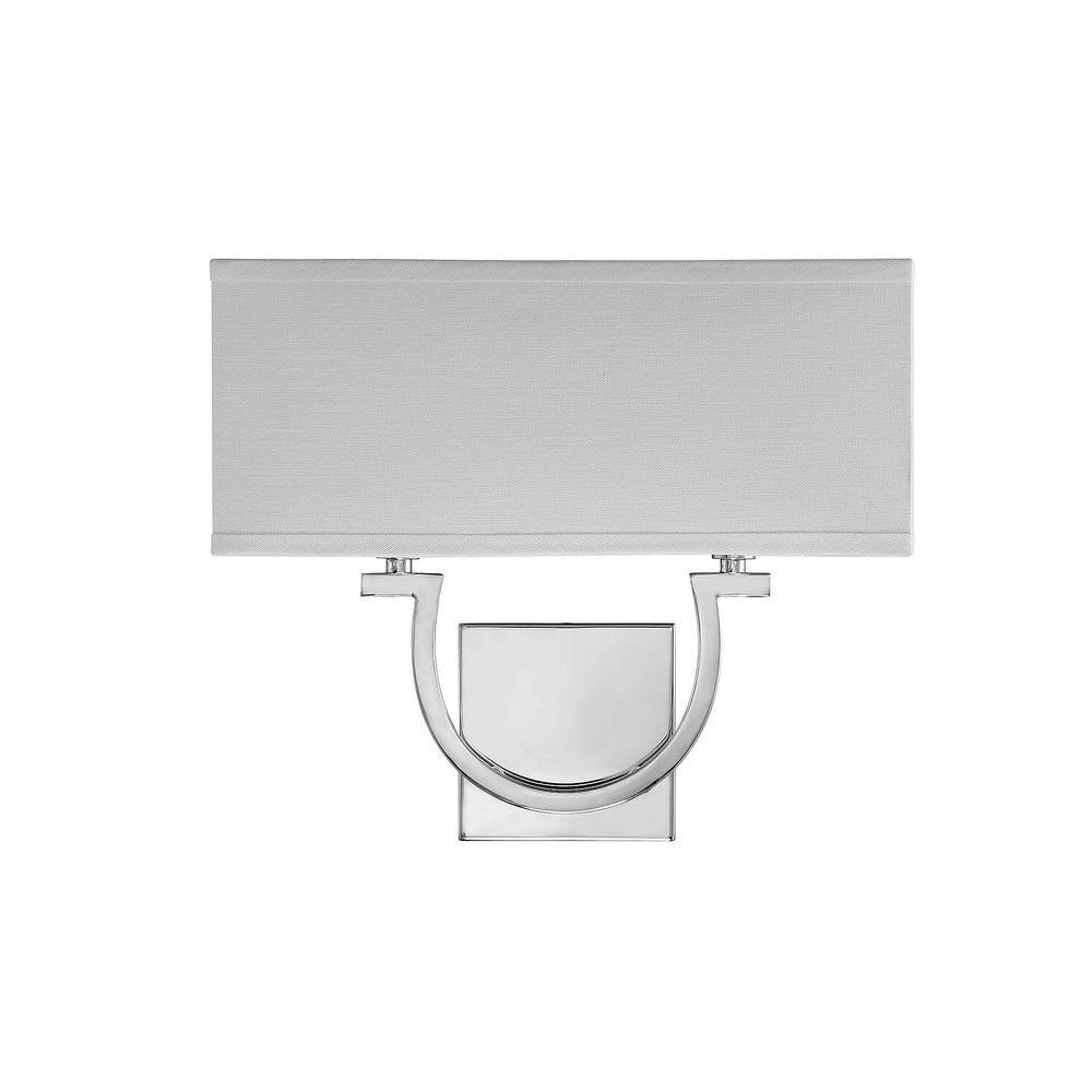 Rhodes Polished Nickel Dimmable Wall Sconce with White Linen Diffuser