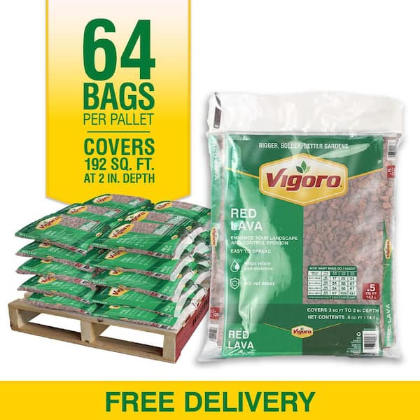 0.5 cu. ft. Bagged Red Lava Landscape Rock 64 Bags/32 cu. ft./Pallet