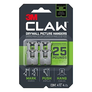 25 lbs. Drywall Picture Hanger with Temporary Spot Marker (Pack of 4-Hangers and 4-Markers)