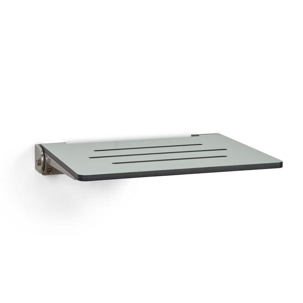 18 in. Silhouette SlimLine Folding Wall Mount Shower Bench Seat, Sea Collection, Phenolic, Sea Green, Silver price history on PriceWatchPro