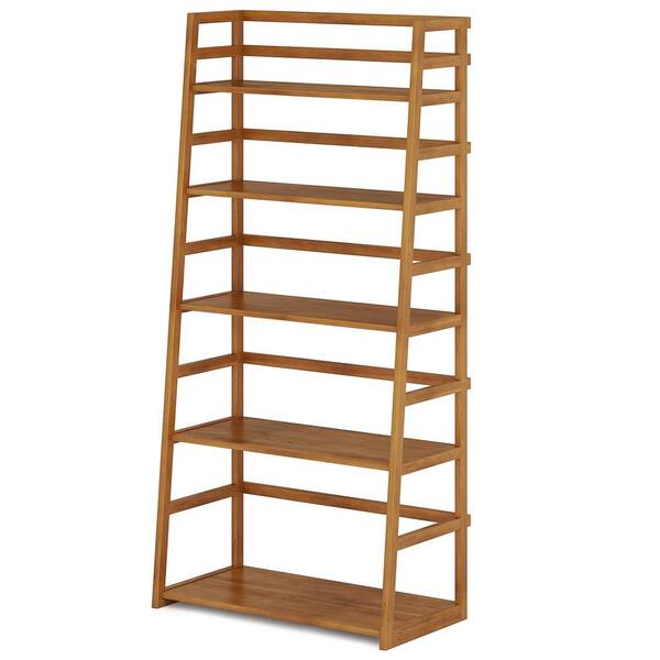 Acadian Solid Wood Ladder Shelf Bookcase 