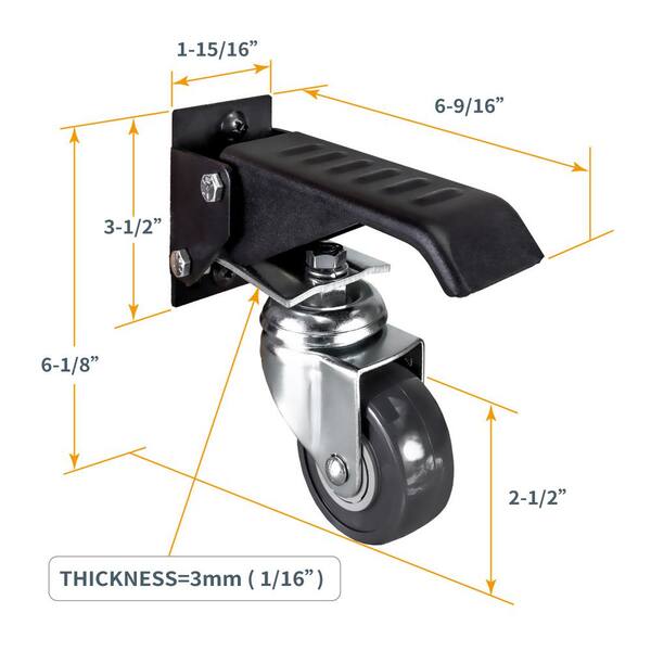 2-3/8 in. Gray Heavy-Duty Workbench Caster with 400 lb. Load Rating (4-Pack) 2-3/8 in. Gray Heavy-Duty Workbench Caster with 400 lb. Load Rating (4-Pack)
