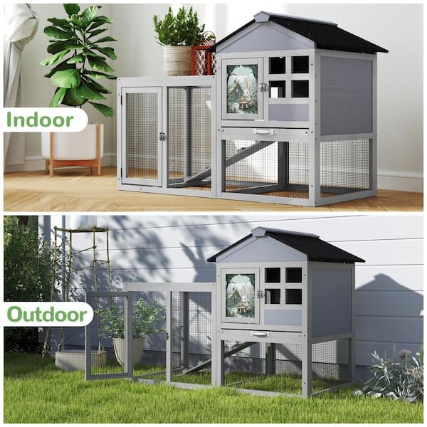 Midwest Rabbit Enclosure Genie Pig Cage Ophelia & Co. 2-story Rabbit Hutch With Chew-proof Ramp ...