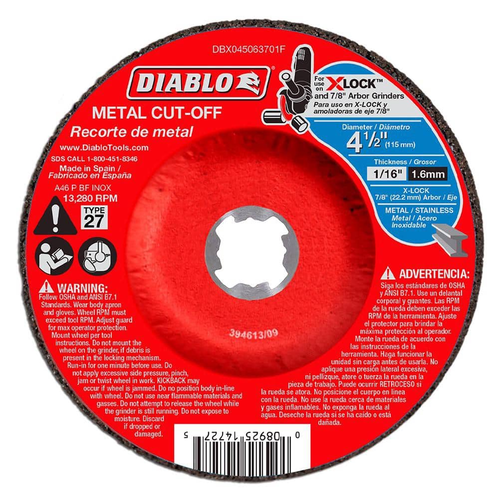DIABLO 41/2 in. Type 27 Metal CutOff Disc for XLock and All Grinders