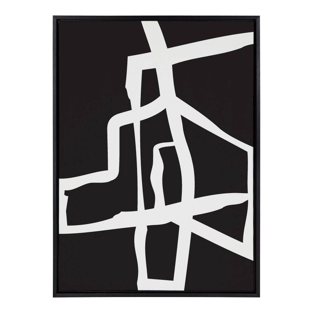 Sophisticated Abstract Black and White Canvas Print, 28x38
