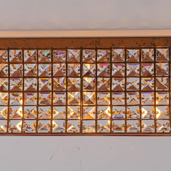 ♡ hyks04♡ ZYZWMB Elara 35 in. 5-Light Vintage Antique Brass Rectangle