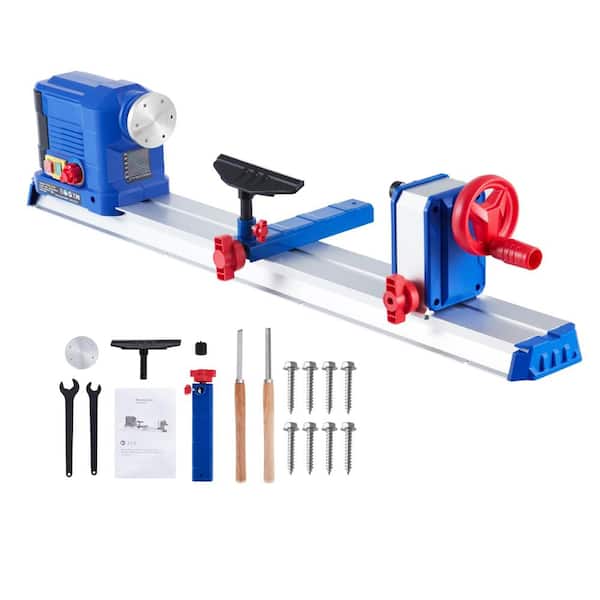 10" x 24" 600W Benchtop Wood Lathe Machine with Wrench & 2 Chisels for Woodworking